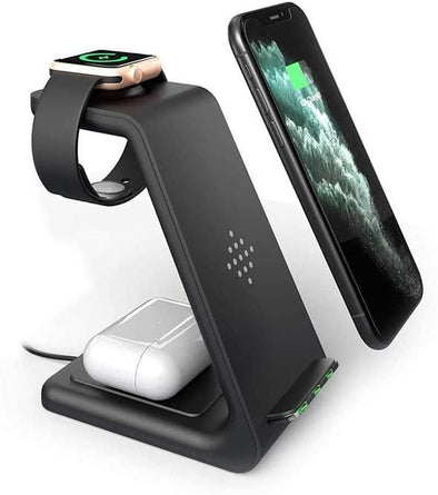 Qi Wireless Charging Station For iPhone, AirPods & iWatch