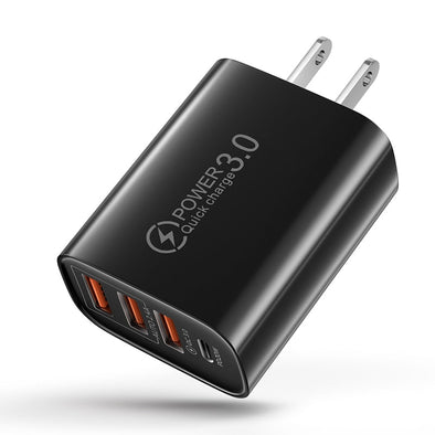 Four Port USB, USB-C Fast Charger For iPhone and Andriod